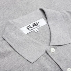 Comme Des Garçons Play Comme Des Garcons PLAY X The Artist Invader Women's Polo - Grey 8 Comme Des Garçons Play Comme Des Garcons PLAY X The Artist Invader Women's Polo - Grey -Feature Clothing Comme des Garcons PLAY x the Artist Invader Women s Polo Grey AZ T335 051 2 09 06 23 Feature KN 6