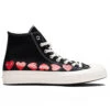 Converse X Comme Des Garcons PLAY All Star Chuck '70 Hi Multi Heart - Black/Red 1 Converse X Comme Des Garcons PLAY All Star Chuck '70 Hi Multi Heart - Black/Red -Feature Clothing Converse x Comme Des Garcons PLAY All Star Chuck 70 Hi Multi Heart Black Red A08147C 03 19 24 Feature JM