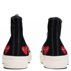 Converse X Comme Des Garcons PLAY All Star Chuck '70 Hi Multi Heart - Black/Red -Feature Clothing Converse x Comme Des Garcons PLAY All Star Chuck 70 Hi Multi Heart Black Red A08147C 03 19 24 Feature JM 6