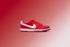 Nike Dunk Low (GS) 'Valentines Day' - Fire Red/Pink Foam/Light Crimson/White -Feature Clothing DunkLow GS FireRed PinkFoam LightCrimson White DESKTOP RELEASES