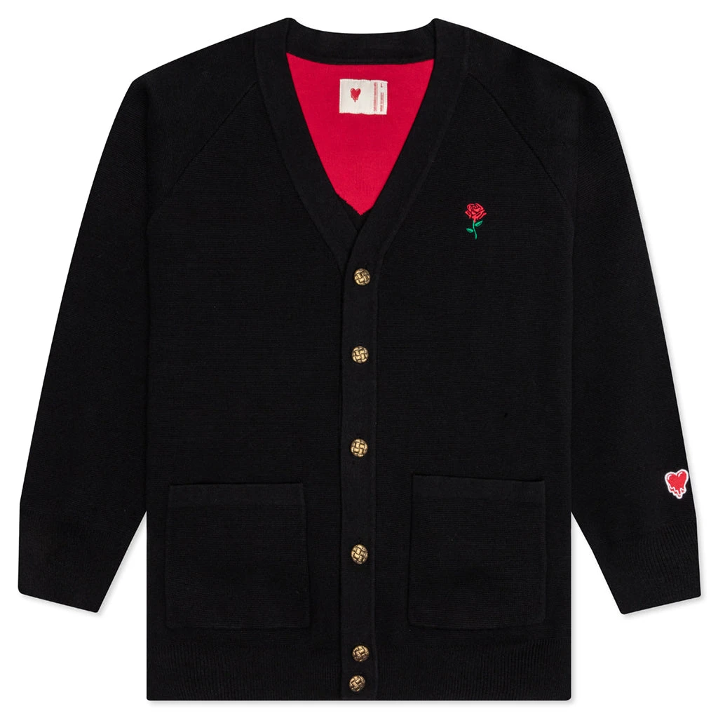 Heart Cardigan - Black 3 Heart Cardigan - Black