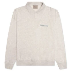 Essentials L/S Polo - Light Heather Oatmeal