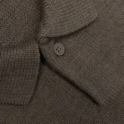 Essentials Kid's Big E Knit Polo - Dark Oatmeal -Feature Clothing Fear of God Essentials Kid s Big E Knit Polo Dark Oatmeal 785BT214333K 08 03 22 Feature VR 5