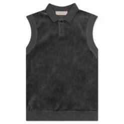 Essentials Women's Velour Sleeveless Polo - Iron