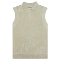 Essentials Women's Velour Sleeveless Polo - Seafoam