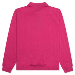 Hogan Pointelle Raglan Sleeve Sweater Polo - Coral -Feature Clothing Feature Hogan Pointelle Raglan Sleeve Polo Sweater Coral F042723X06CO 07 15 23 Feature KN 7