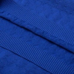 Hogan Pointelle Raglan Sleeve Sweater Polo - Indeevar Blue -Feature Clothing Feature Hogan Pointelle Raglan Sleeve Polo Sweater Indeevar Blue F042723X08IB 07 22 23 Feature KN 20