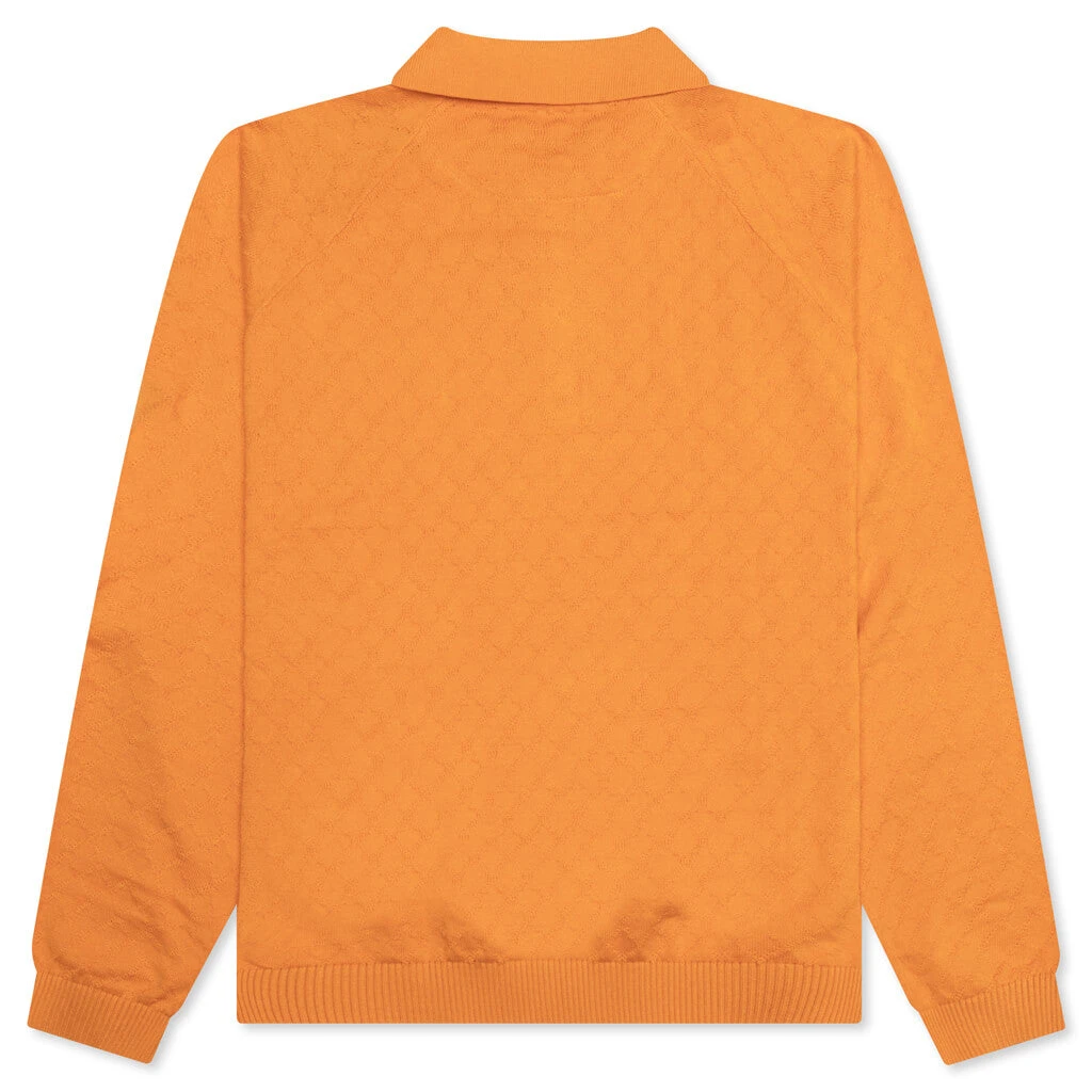 Hogan Pointelle Raglan Sleeve Sweater Polo - Jasper Orange 4 Hogan Pointelle Raglan Sleeve Sweater Polo - Jasper Orange - Image 2