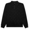 Palmer Checked L/S Sweater Polo - Tips Black -Feature Clothing Feature Palmer Checked Long Sleeve Polo Sweater Tips Black F042723X02TB 07 15 23 Feature KN