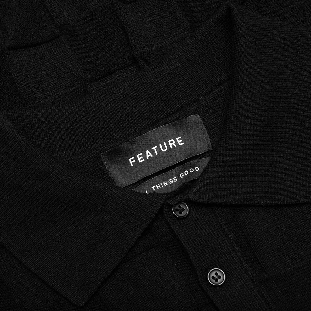 Palmer Checked L/S Sweater Polo - Tips Black 5 Palmer Checked L/S Sweater Polo - Tips Black - Image 3