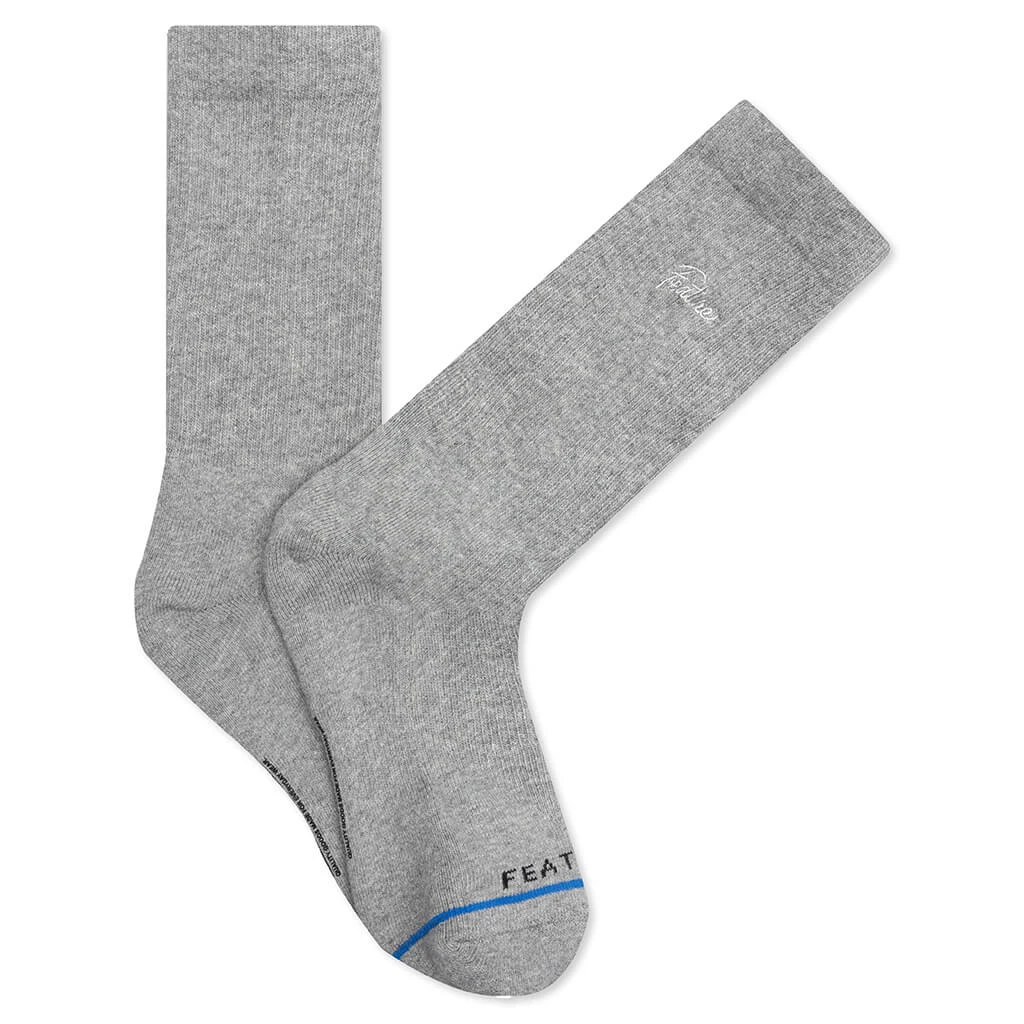 Tonal Script Crew Sock - Heather Grey (3-Pack) 7 Tonal Script Crew Sock - Heather Grey (3-Pack) - Image 5