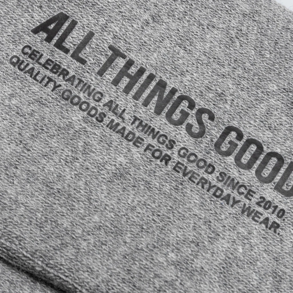 Tonal Script Crew Sock - Heather Grey (3-Pack) 5 Tonal Script Crew Sock - Heather Grey (3-Pack) - Image 3