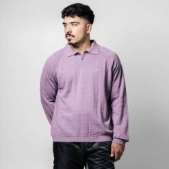 Hogan Pointelle Raglan Sleeve Sweater Polo - Indeevar Blue -Feature Clothing Feature Hogan Pointelle Raglan Sleeve Sweater Polo Mauve 2c7dfedc 0717 47ca a716 51a129f4387a