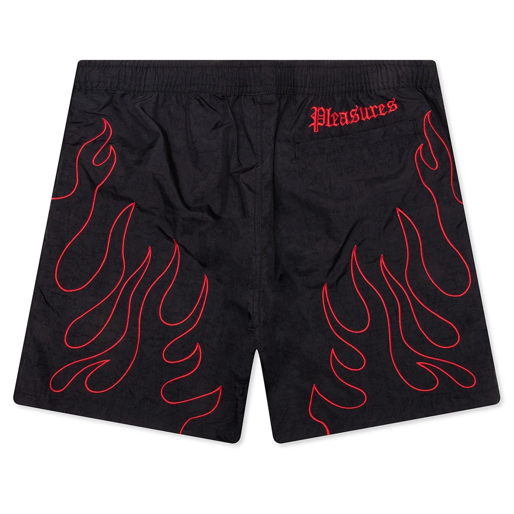 Pleasures Fiery Running Shorts - Black 4 Pleasures Fiery Running Shorts - Black - Image 2