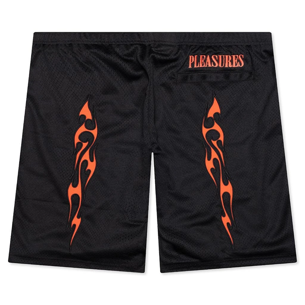 Pleasures Flame Mesh Shorts - Black 4 Pleasures Flame Mesh Shorts - Black - Image 2