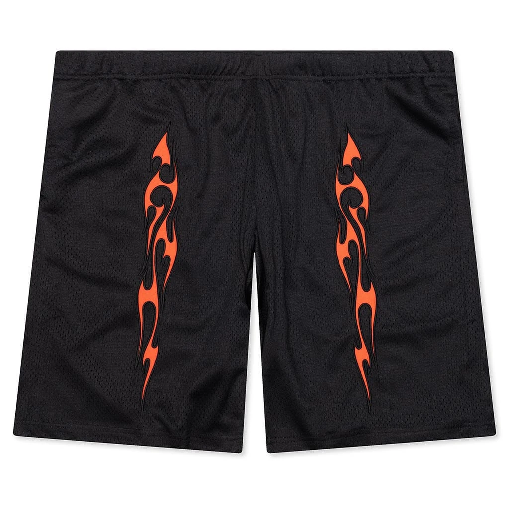 Pleasures Flame Mesh Shorts - Black 3 Pleasures Flame Mesh Shorts - Black