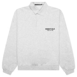 Fleece Polo - Light Heather Gray