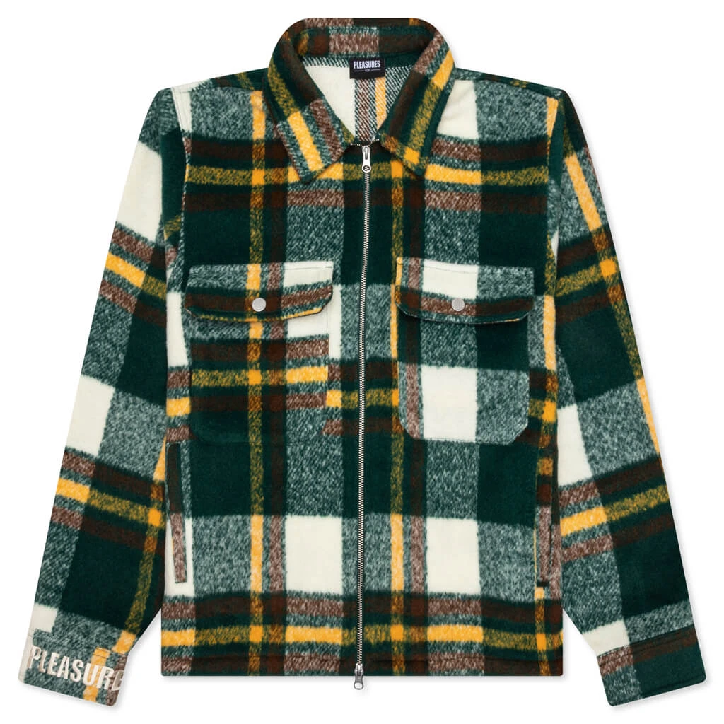 Pleasures Folklore Plaid Work Jacket - Green 3 Pleasures Folklore Plaid Work Jacket - Green