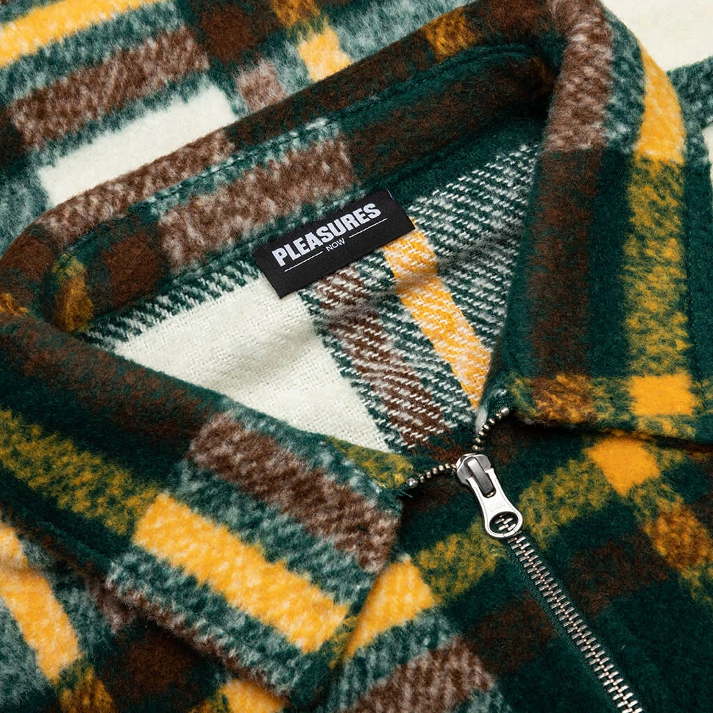 Pleasures Folklore Plaid Work Jacket - Green 5 Pleasures Folklore Plaid Work Jacket - Green - Image 3
