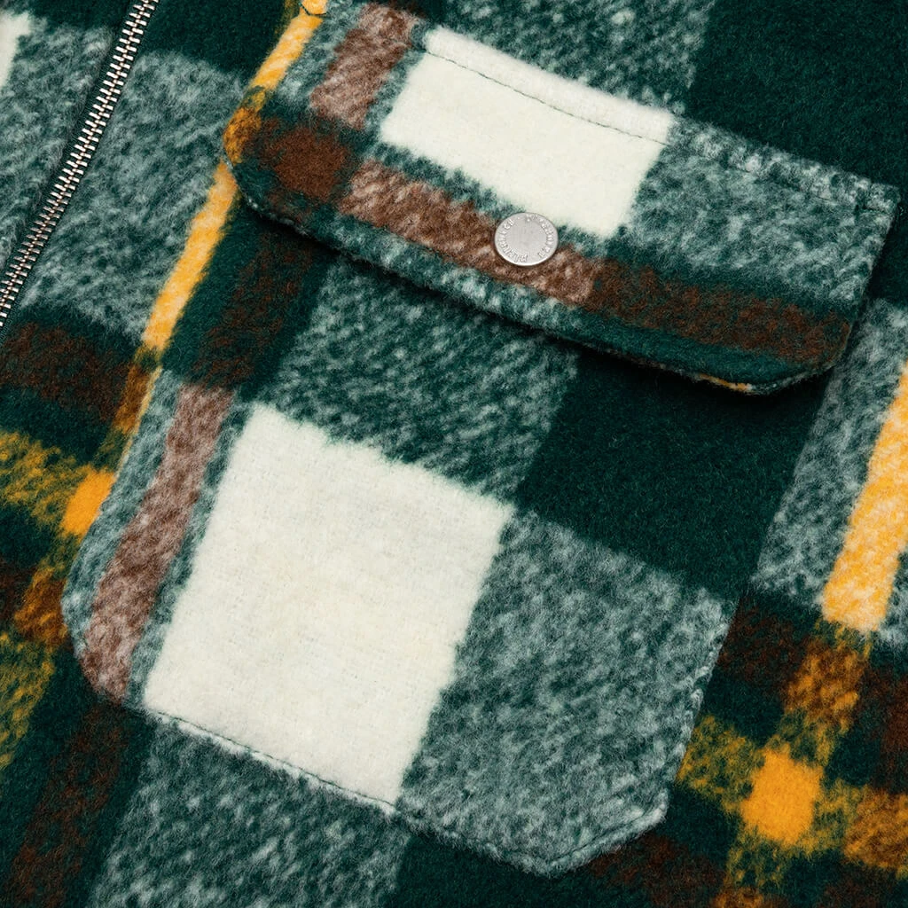 Pleasures Folklore Plaid Work Jacket - Green 6 Pleasures Folklore Plaid Work Jacket - Green - Image 4