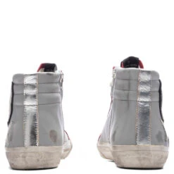 Golden Goose Slide Leather Sneakers - Grey/Dark Red/White/Silver -Feature Clothing Golden Goose Slide Leather Sneakers Grey Dark Red White Silver GMF00211.F002585.81540 05 26 23 Feature KN 6