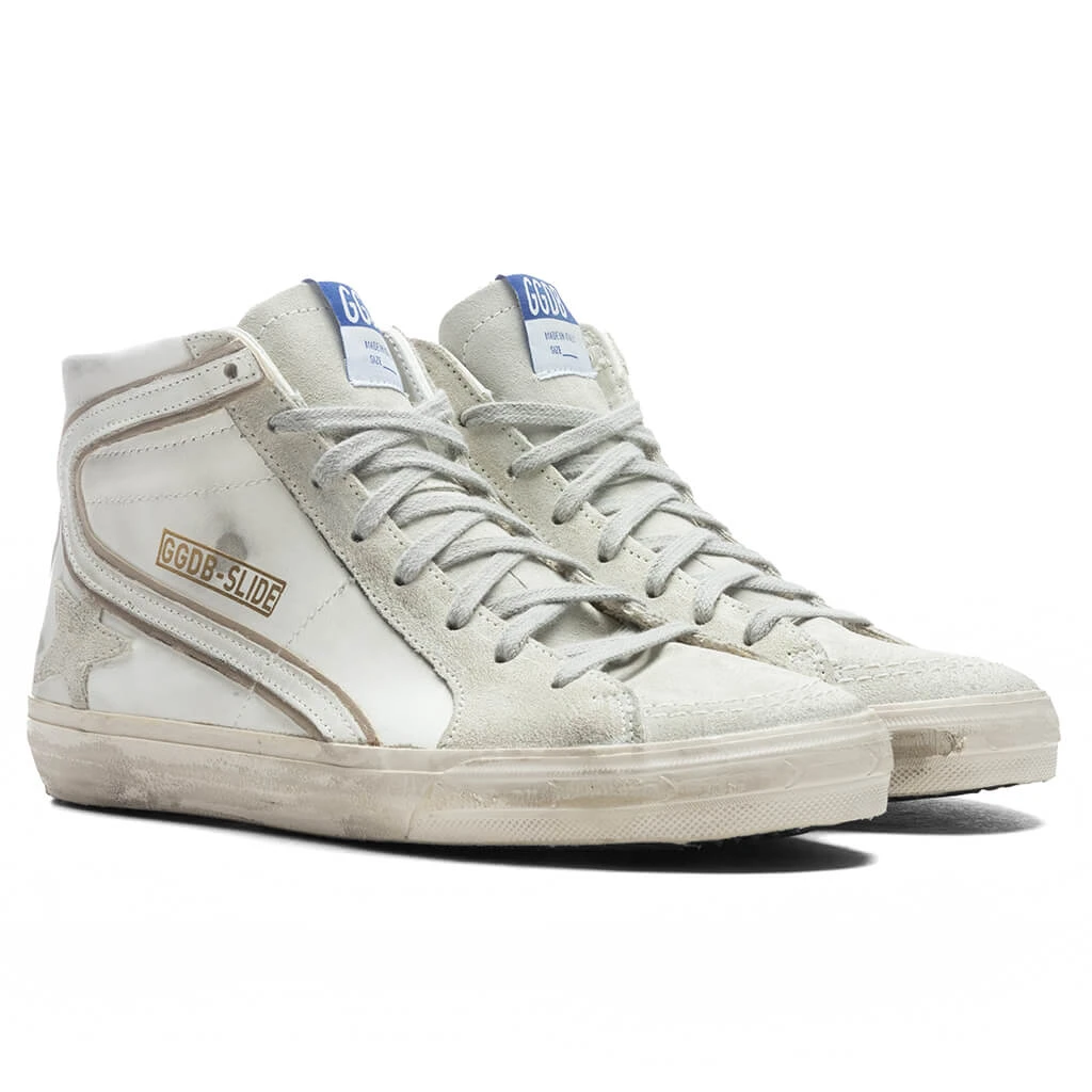Golden Goose Slide Leather Sneakers - White/Ice 4 Golden Goose Slide Leather Sneakers - White/Ice - Image 2