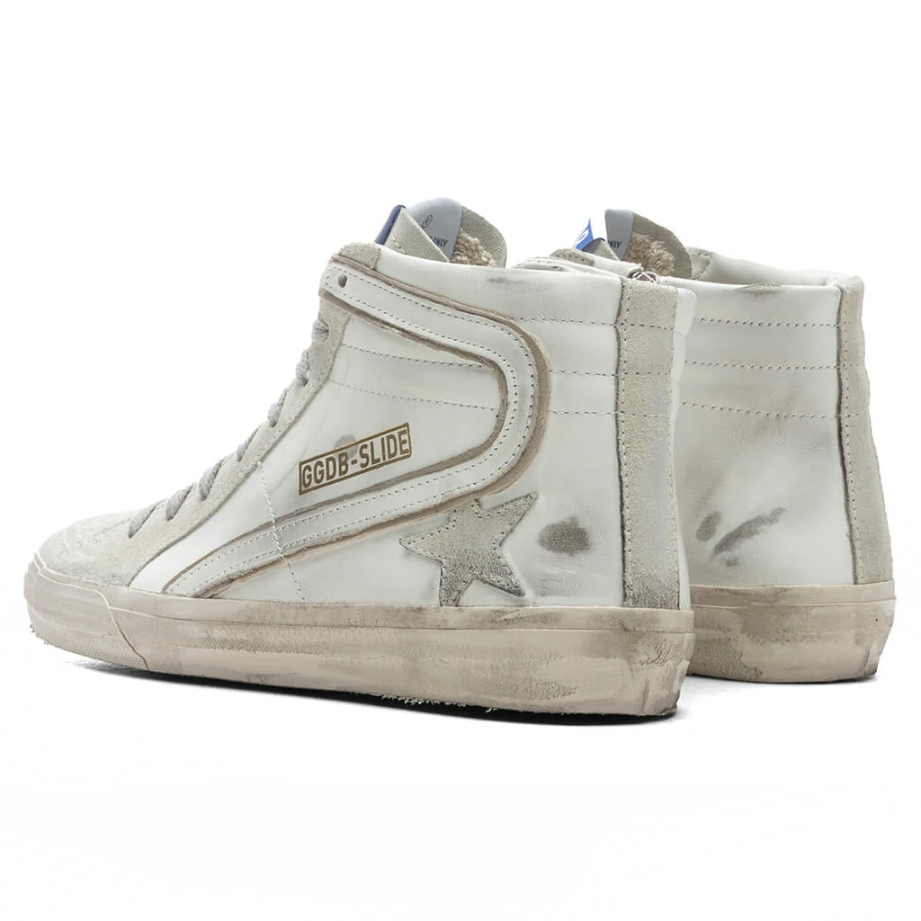 Golden Goose Slide Leather Sneakers - White/Ice 5 Golden Goose Slide Leather Sneakers - White/Ice - Image 3