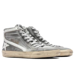 Golden Goose Slide Wax Suede Sneaker - Mud/White/Black/Silver -Feature Clothing Golden Goose Slide Wax Suede Sneaker Mud White Black Silver GMF00115.F003231.60364 05 18 23 Feature JP 4