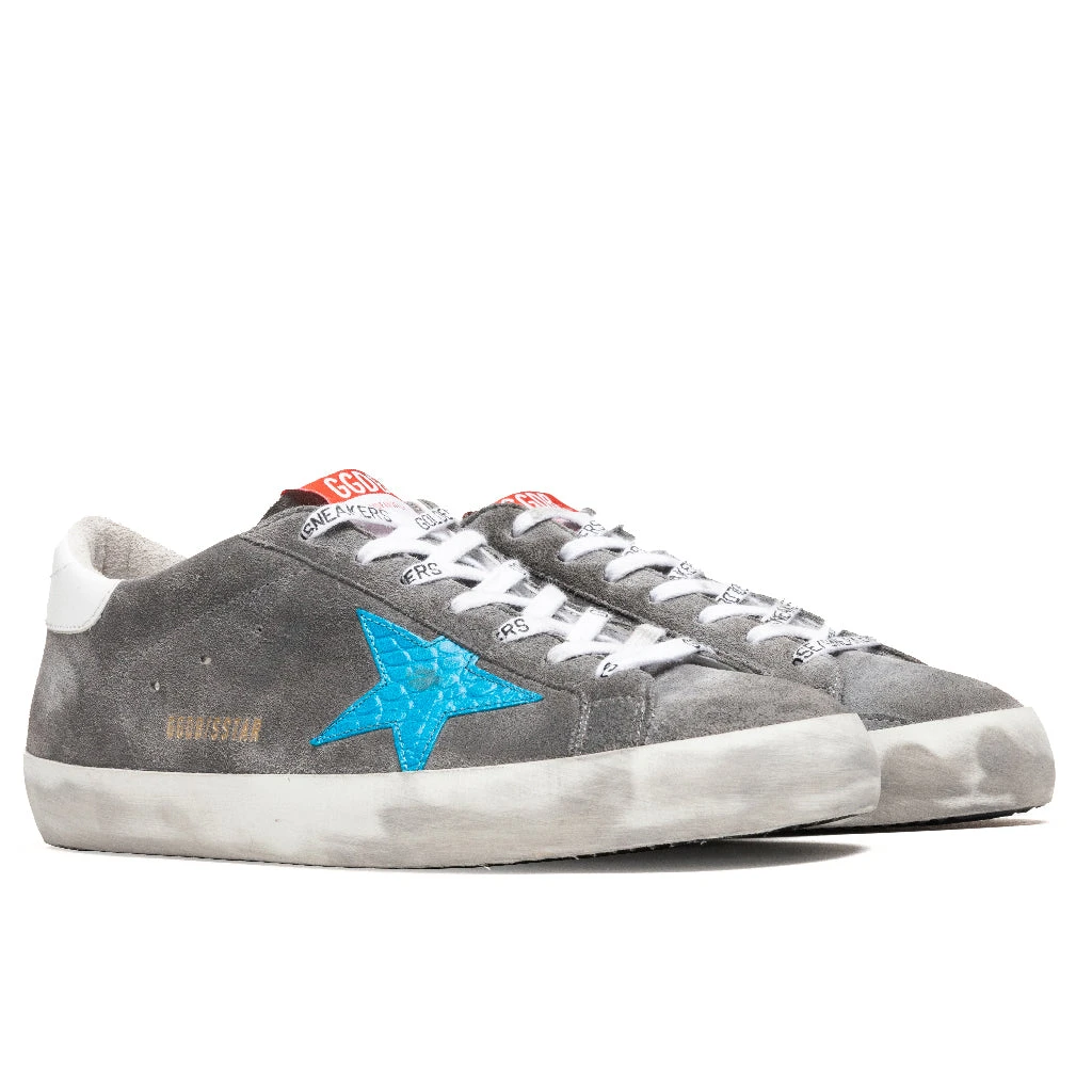 Golden Goose Super-Star Sneakers - Grey/Turquoise 4 Golden Goose Super-Star Sneakers - Grey/Turquoise - Image 2