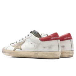 Golden Goose Super-Star Sneakers - White/Taupe/Red -Feature Clothing Golden Goose Super Star Sneakers White Taupe Red GMF0010.F003203 10953 05 18 23 Feature JP 5