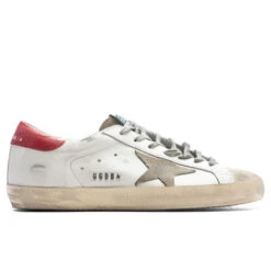 Golden Goose Super-Star Sneakers - White/Taupe/Red