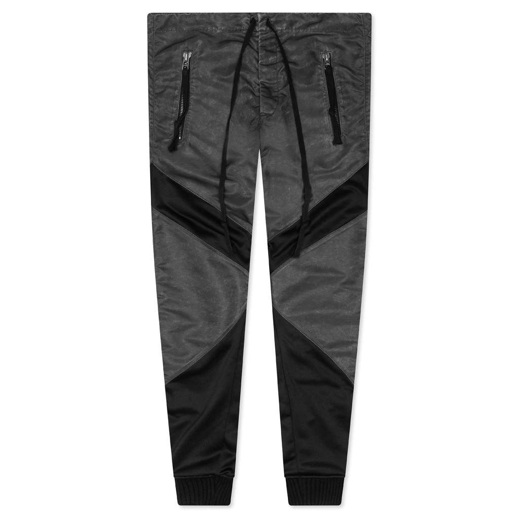 Washed Satin 50/50 Long Slim Pant - Black 3 Washed Satin 50/50 Long Slim Pant - Black