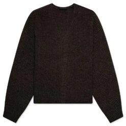 Heavy Waffle Cardigan - Brown