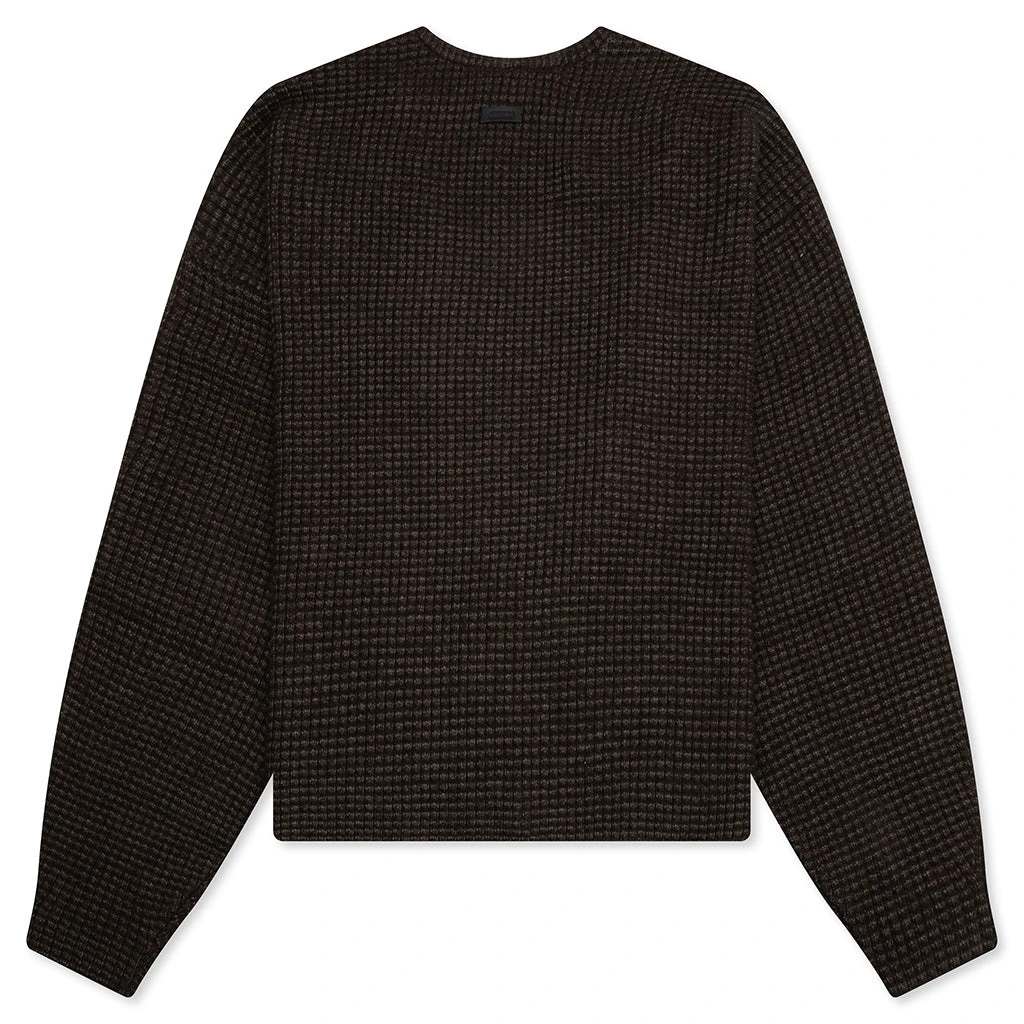 Heavy Waffle Cardigan - Brown 4 Heavy Waffle Cardigan - Brown - Image 2