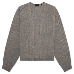 Heavy Waffle Cardigan - Heather Gray