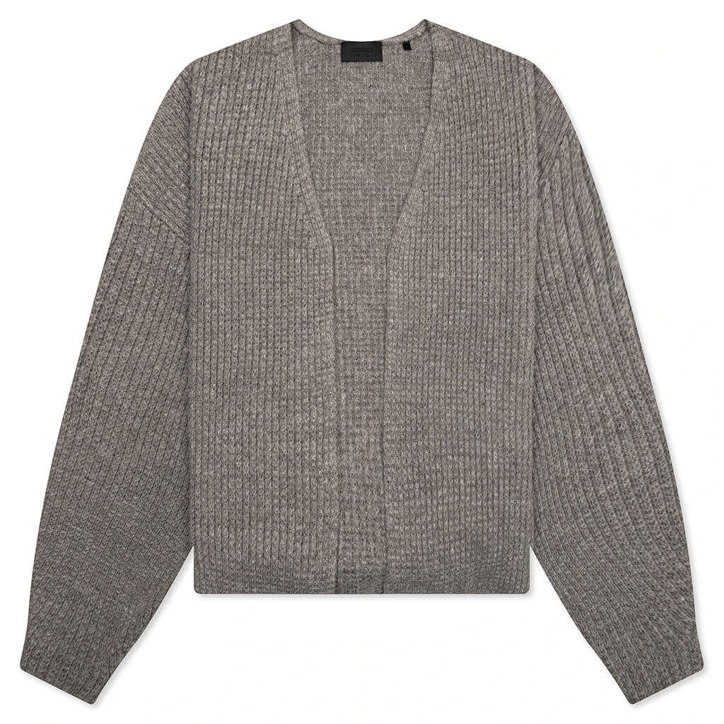 Heavy Waffle Cardigan - Heather Gray 3 Heavy Waffle Cardigan - Heather Gray