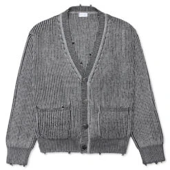 Structure Wool Knit Cardigan - Ash