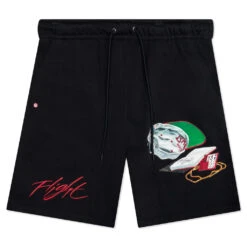 Jordan Flight Artist Series By Jacob Rochester Fleece Shorts - Black/Sail/University Red