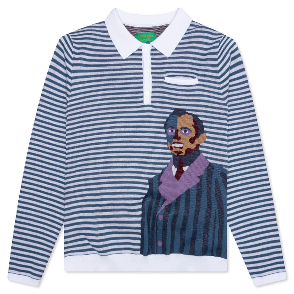 Sir Striped Knit Rugby - Blue 3 Sir Striped Knit Rugby - Blue