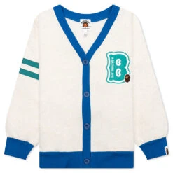Kid's B Motif Relaxed Fit Sweat Cardigan - Ivory