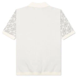 Knit H Pattern Polo - Bone -Feature Clothing Knit H Pattern Polo Bone HTG240148 BONE 04 23 24 Feature KN 5