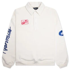 L/S Polo Henley Shirt - Egg White