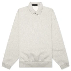 L/S Polo - Light Heather Grey