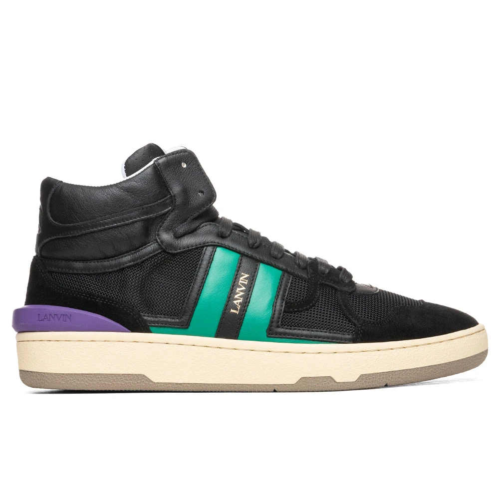 Lanvin Clay High Top Sneakers - Black/Mint Green 3 Lanvin Clay High Top Sneakers - Black/Mint Green