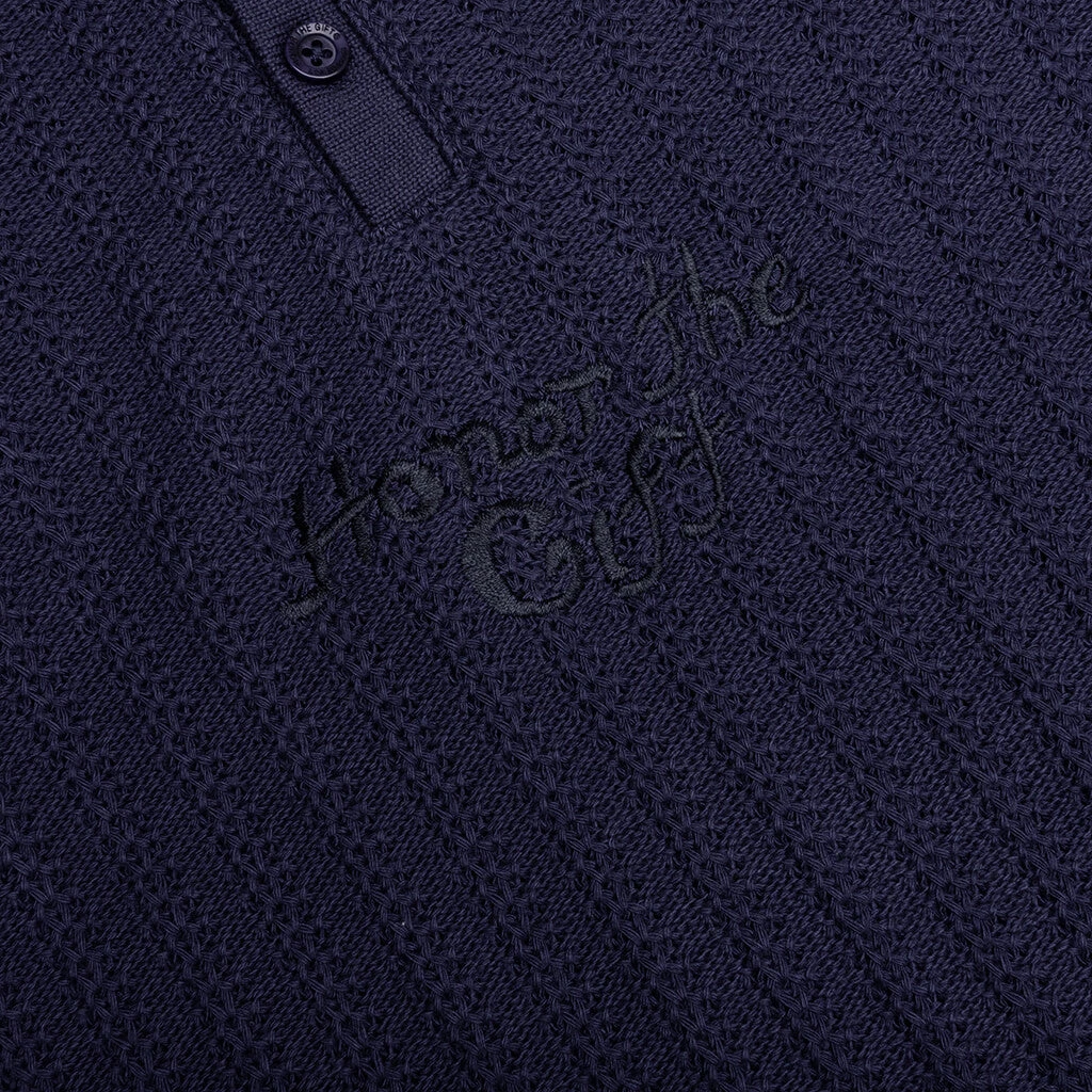 Long Sleeve Knit Polo - Navy 6 Long Sleeve Knit Polo - Navy - Image 4