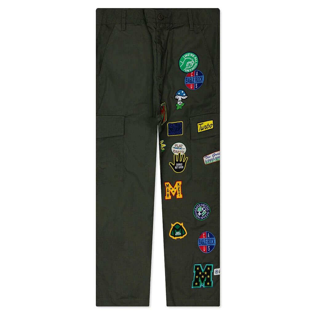 MARKET RW Patch Cargo Pant - Green 3 MARKET RW Patch Cargo Pant - Green