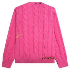 Marni Stitch Detail Cable Knit Cardigan - Fuchsia Fluo -Feature Clothing Marni 086Q0 Cardigan Fuchsia Fluo CDMG0086Q0 UFWH07 00C73 10 25 22 Feature VR 3