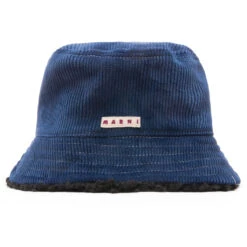 Marni Corduroy Bucket Hat - Blue