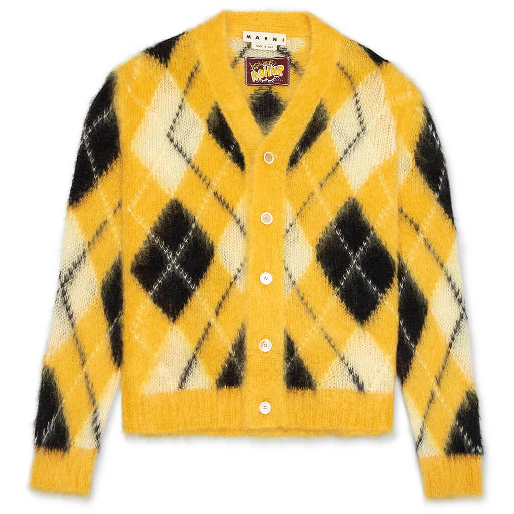Marni Brushed Wool Blend Cardigan - Maize 3 Marni Brushed Wool Blend Cardigan - Maize