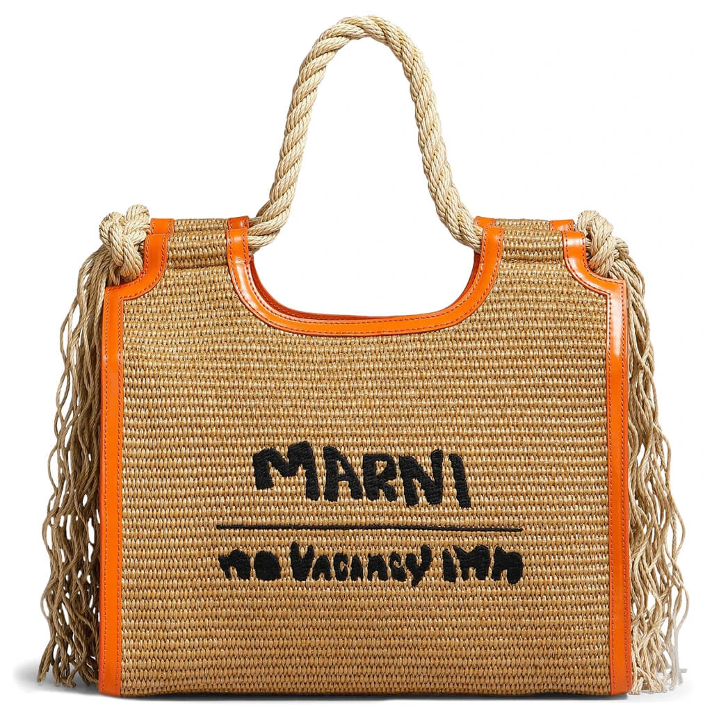 Marni X No Vacancy Inn Marcel Tote Bag - Rawsienna/Carrot 3 Marni X No Vacancy Inn Marcel Tote Bag - Rawsienna/Carrot